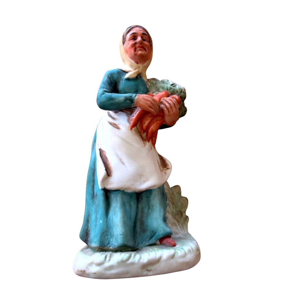 Ardco Vintage Figurine Farmhouse Lady Carrot Peasant Country Kitchen Cottagecore